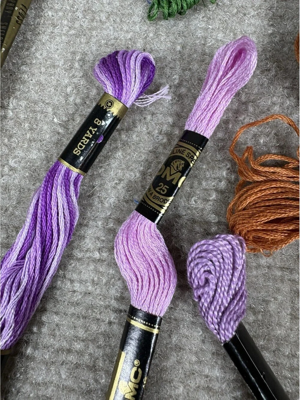 Lot Of Mixed Embroidery Floss Vintage DMC Lily J&P Coats Craft Thread 70+ skeins
